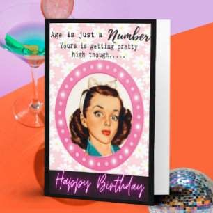Funny Birthday Card Best Friend "Age is a Number"