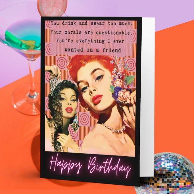 Funny Birthday Card Best Friend "Drink & Swear" (Creator Uploaded)