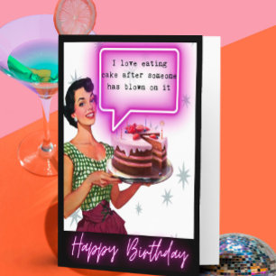 Funny Birthday Card Best Friend Eat Cake Blown on