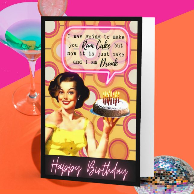 Funny Birthday Card Best Friend "Rum Cake" (Creator Uploaded)