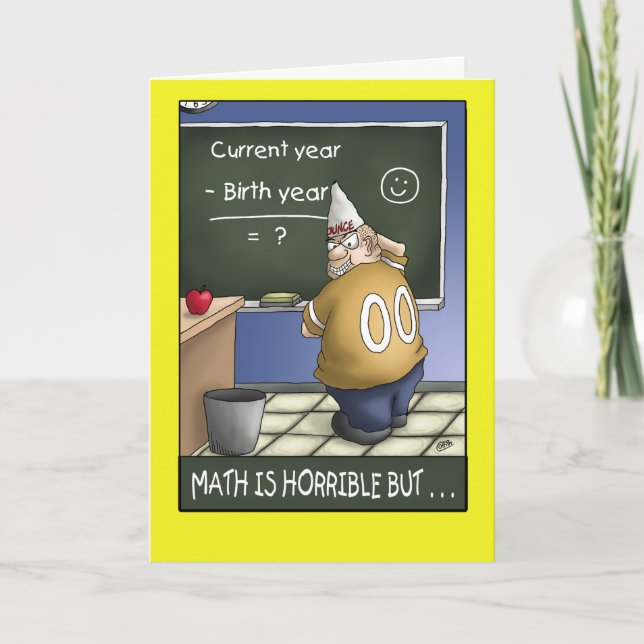Funny Birthday Card: Birthday Math 2 Card (Front)