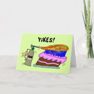 Funny Birthday Card: Blow Torch Candles Card