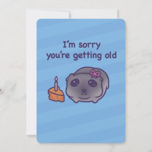 Funny Birthday Card – Cute Guinea Pig & Cake
