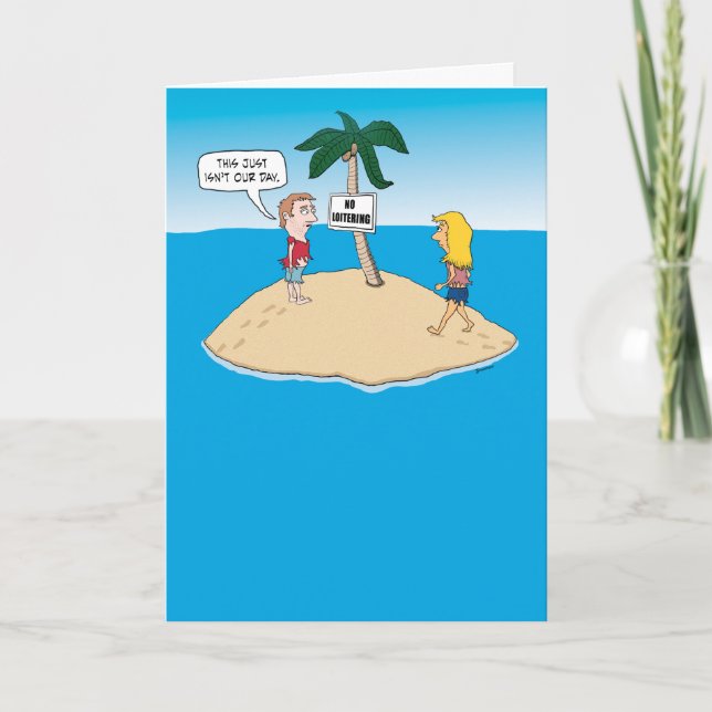 Funny Birthday Card: Desert Island Card (Front)