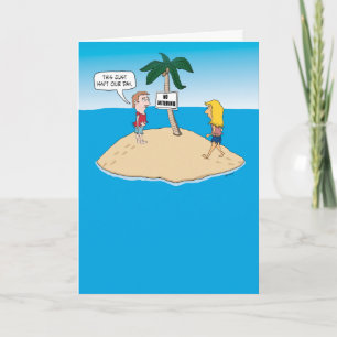 Funny Birthday Card: Desert Island Card
