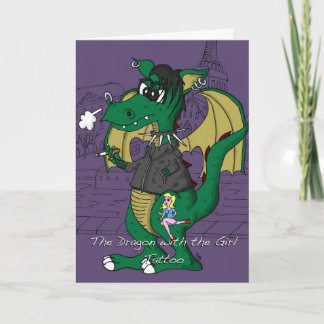 Funny Birthday Card - Dragon with the Girl Tattoo
