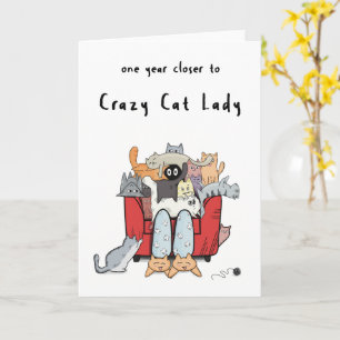 Funny Birthday Card for Cat Lovers