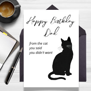 Funny Birthday Card for Dad from the Cat