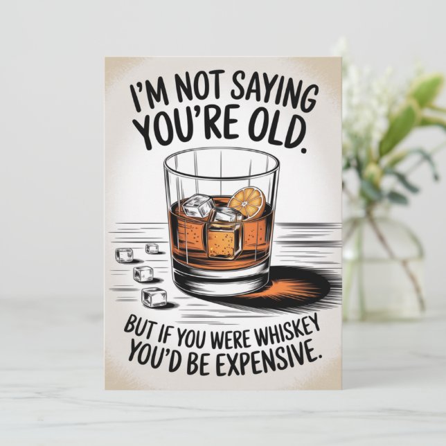 Funny Birthday Card for Dad Grandpa Whiskey Papa (Standing Front)