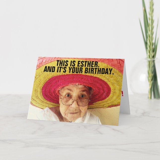 FUNNY BIRTHDAY CARD FOR FRIEND, CUTE OLD LADY (Front)