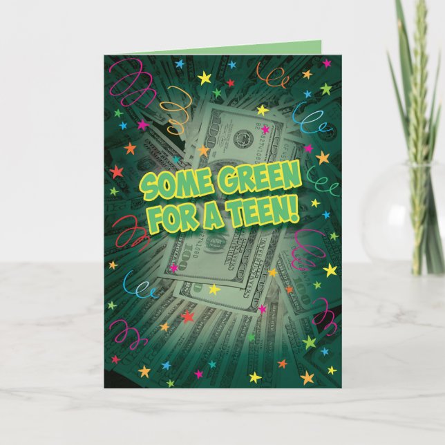 Funny Birthday Card For Money-Loving Teen (Front)