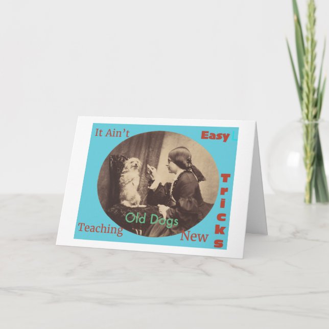 Funny Birthday Card for Old Dogs (Front)