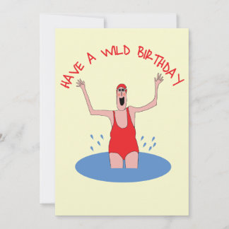 Funny Birthday card for wild, open water swimmer