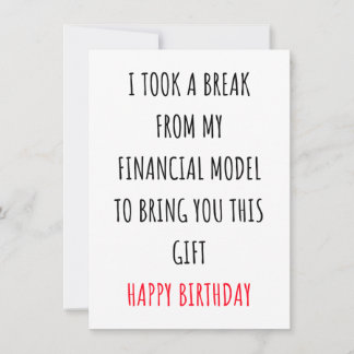 Funny birthday card from investment bankers