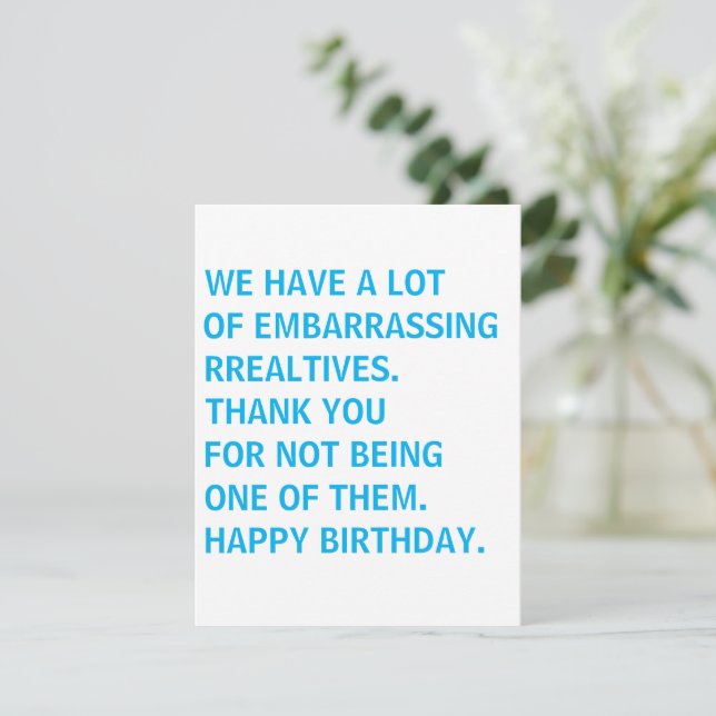 Funny Birthday Card, Happy Birthday  Card (Standing Front)
