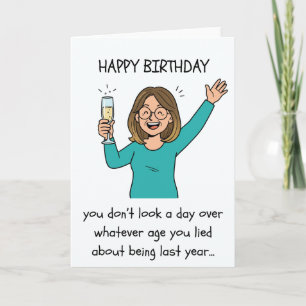Funny Birthday Card - Lying About Age