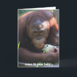 Funny Birthday Card, Orangutan Birthday Kiss! Card<br><div class="desc">Funny Birthday Card,  Orangutan Birthday Kiss!</div>