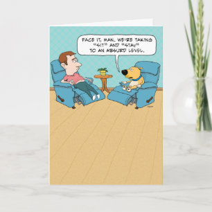 Funny Birthday Card: Sit and Stay Card