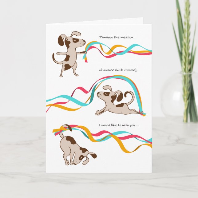 Funny Birthday Card - The Dog and Dance (Front)