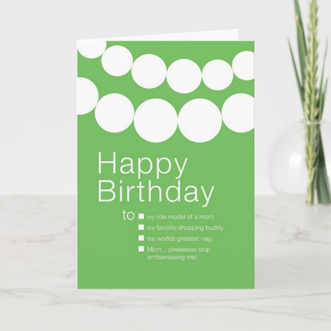 Funny Birthday Card to Mom (Front)