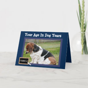 Funny Birthday Card w/Cute Basset Hound