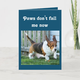Funny Birthday Card w/Cute Basset Hound, Customise