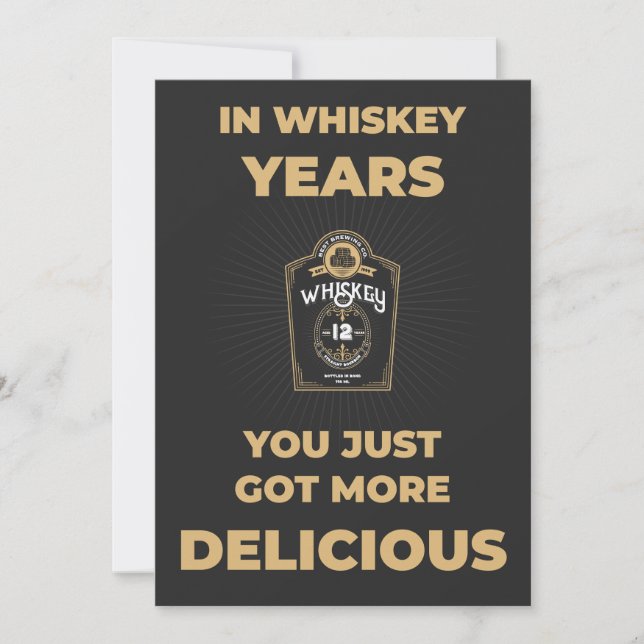 Funny birthday card- Whiskey lover Holiday Card (Front)