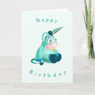 Funny Birthday Card with Happy Baby Donkey