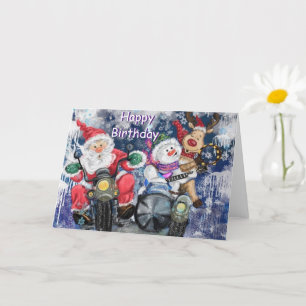 Funny Birthday Card with Happy Christmas Friends