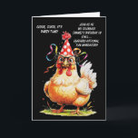 Funny Birthday Card with Stylish Chicken<br><div class="desc">Make them laugh with this hilarious birthday card featuring a chicken in a polka-dot party hat and glasses. Perfect for a fun-filled celebration! generativecontent</div>