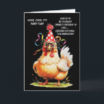Funny Birthday Card with Stylish Chicken<br><div class="desc">Make them laugh with this hilarious birthday card featuring a chicken in a polka-dot party hat and glasses. Perfect for a fun-filled celebration! generativecontent</div>