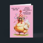 Funny Birthday Card with Stylish Chicken<br><div class="desc">Make them laugh with this hilarious birthday card featuring a chicken in a polka-dot party hat and glasses. Perfect for a fun-filled celebration! generativecontent</div>