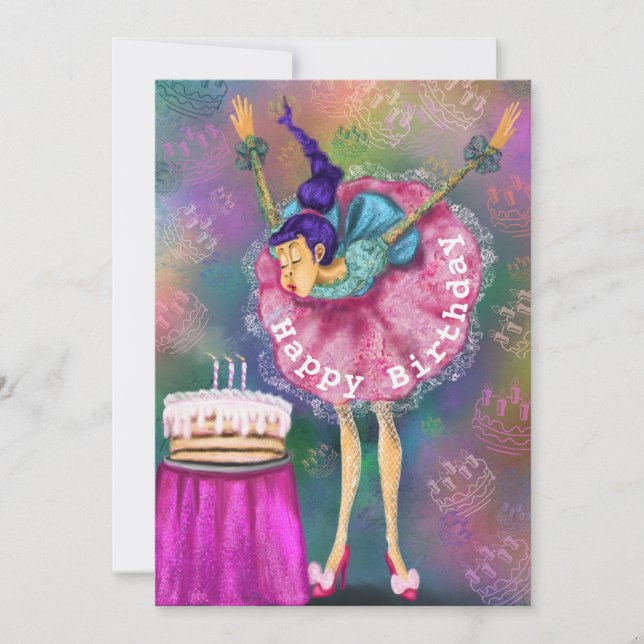 Funny Birthday Card Woman Blow Out Candles (Front)