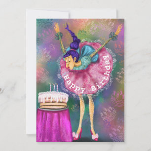 Funny Birthday Card Woman Blow Out Candles