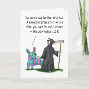 Funny Birthday Cards: Birthday Party Plans Card