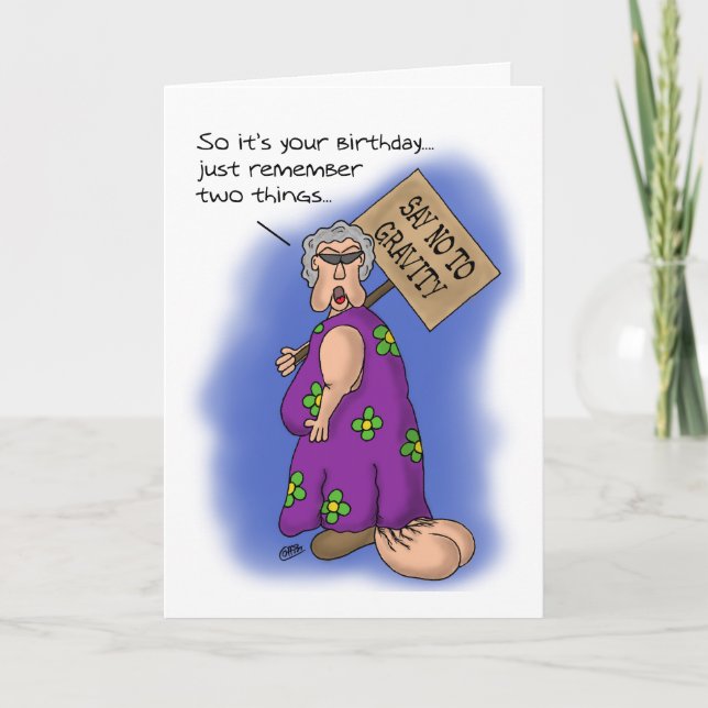 Funny Birthday Cards: Gravity Sucks Card (Front)