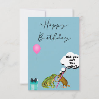 Funny birthday cards "Mouse and Frog"