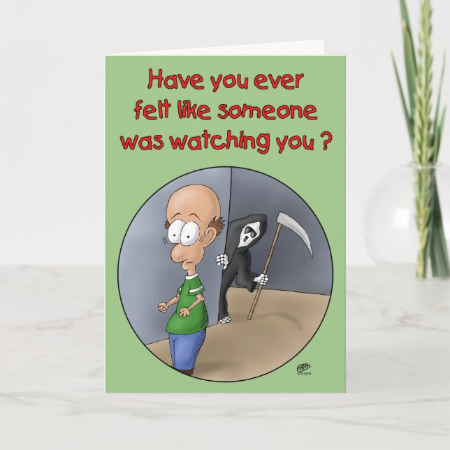 Funny Birthday Cards: Someone Watching You Card (Front)