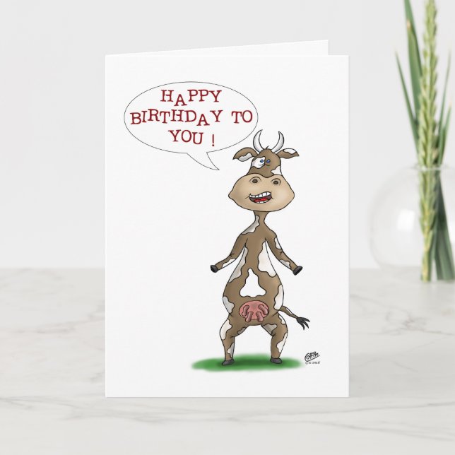 Funny Birthday Cards: Udderly Fantastic Birthday Card (Front)