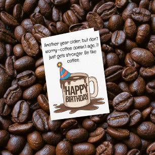 Funny Birthday Coffee Cup Card: Brew-tiful Wishes  Card