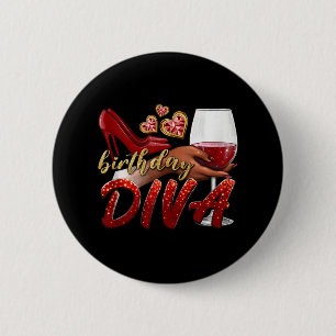 Funny Birthday Diva Happy Birthday Heels Scute Ss 6 Cm Round Badge