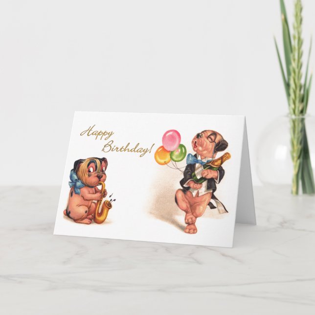Funny Birthday Dogs Card (Front)