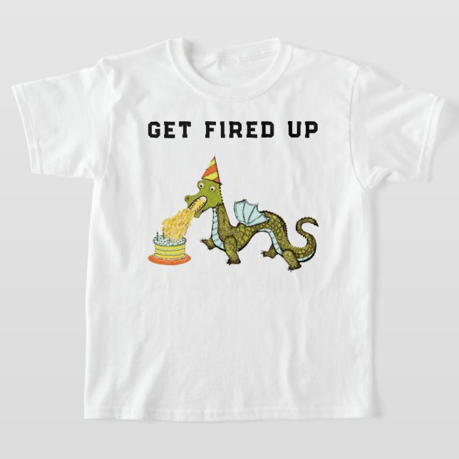 Funny Birthday Dragon T-Shirt (Laydown)