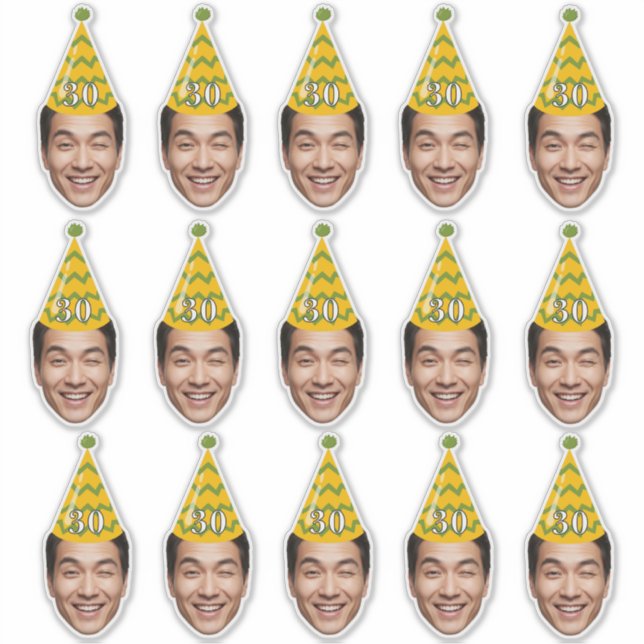 Funny Birthday Face with Party Hat & Custom Age  (Front)