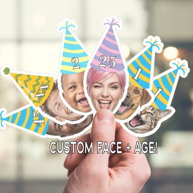Funny Birthday Face with Party Hat & Custom Age  (Creator Uploaded)