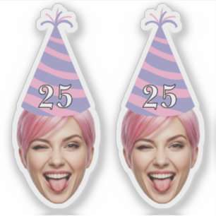 Funny Birthday Face with Party Hat & Custom Age 