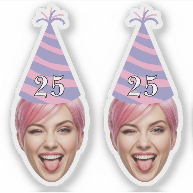 Funny Birthday Face with Party Hat & Custom Age  (Front)