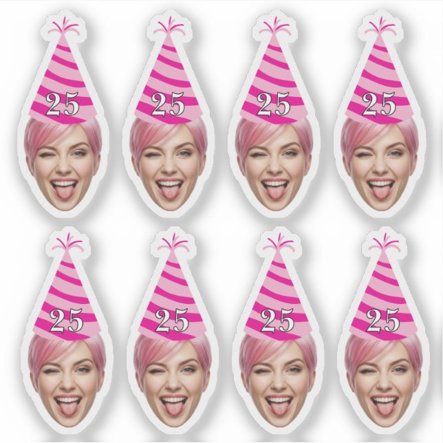 Funny Birthday Face with Party Hat & Custom Age  (Front)