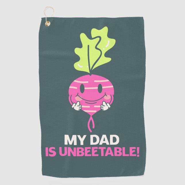 Funny birthday Father's day dad joke pun Christmas Golf Towel (Front)