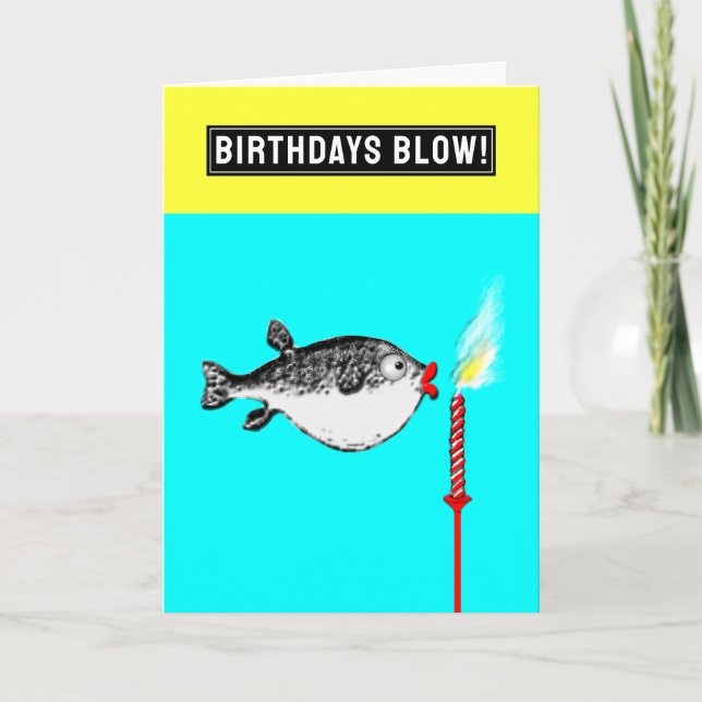 Funny Birthday Fish Wish Card (Front)